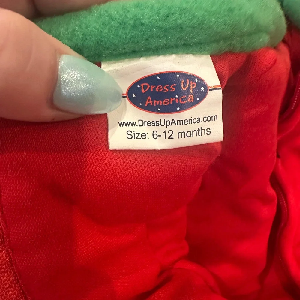 Dress‎ Up America Baby Strawberry Costume Romper Red Green 6-12 Months Halloween